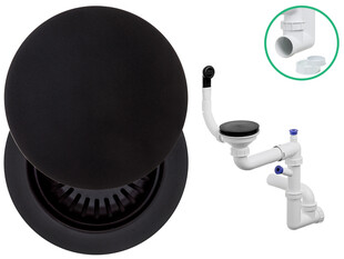 Syfon Composite do zlewów podblatowych oszczędzający miejsce manualny z maskownicą
