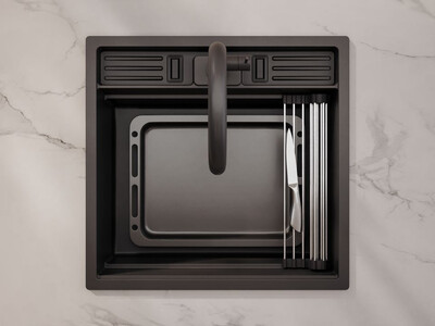 Zlewozmywak jednokomorowy 60 cm Bergen Double Pocket Multilevel