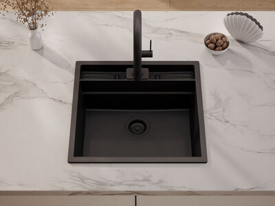 Zlewozmywak jednokomorowy 60 cm Bergen Double Pocket Multilevel