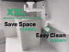 Syfon Save Space + Easy Clean jednokomorowy manualny dwuprzelewowy z maskownicą do zlewów podblatowych - pionowy przelew