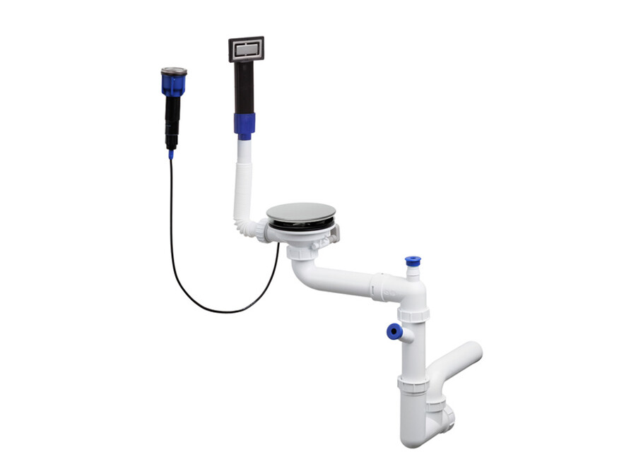Syfon 1-komorowy automatyczny z maskownicą - prostokątny przelew