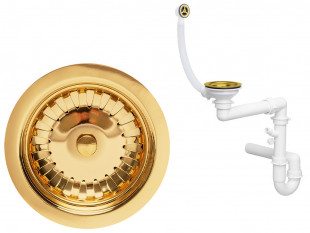 Złoty syfon przyścienny klasyczny jednokomorowy 